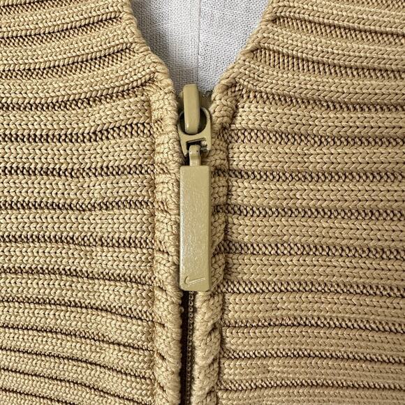 Nike Womens Long Sleeve V-Neck Cardigan Sweater Full Zip Up Ribbed 90s Y2K - Picture 5 of 11
